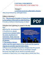 Question Written in Red Are To Be Submitted.: 1.Q. What Are Static Charges ?