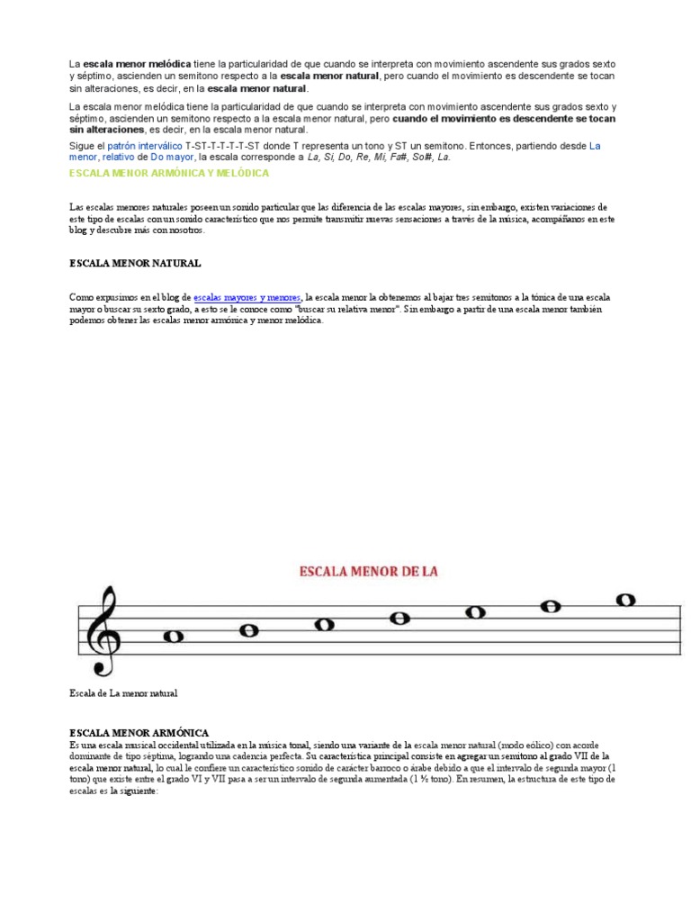 Las Escalas Mayores y Menores Sonido Celestial | PDF | Escala (música ...