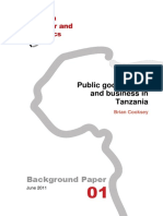 Background Paper: Public Goods, Rents and Business in Tanzania
