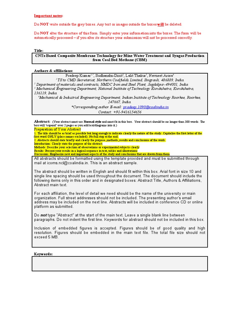 Abstract Template | PDF