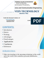 Palm Vein Technology: Dept. of Electronics and Communication Engineering