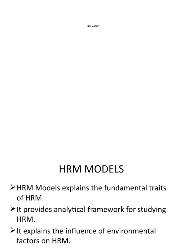 HRM Models PDF