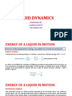 Fluid Dynamics: Prepared By: Aamina Rajput Lecturer Ced