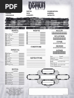 Demon: The Descent Character Sheet