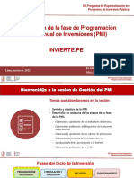 La Gestión de La Fase de Programación Multianual de Inversiones (PMI)