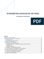 Curs 14. Econometria datelor de tip panel