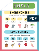 Short and Long Vowels Educational Poster