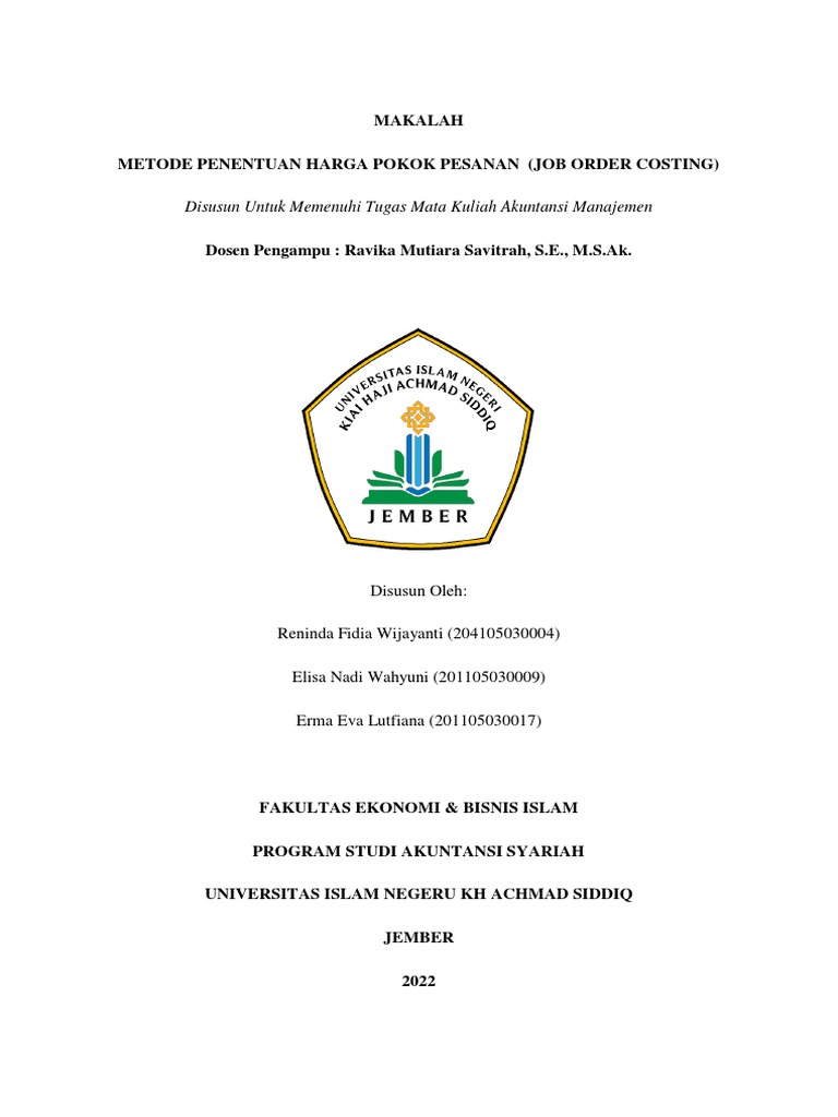 Job Order Costing - Makalah Kelompok 4 | PDF