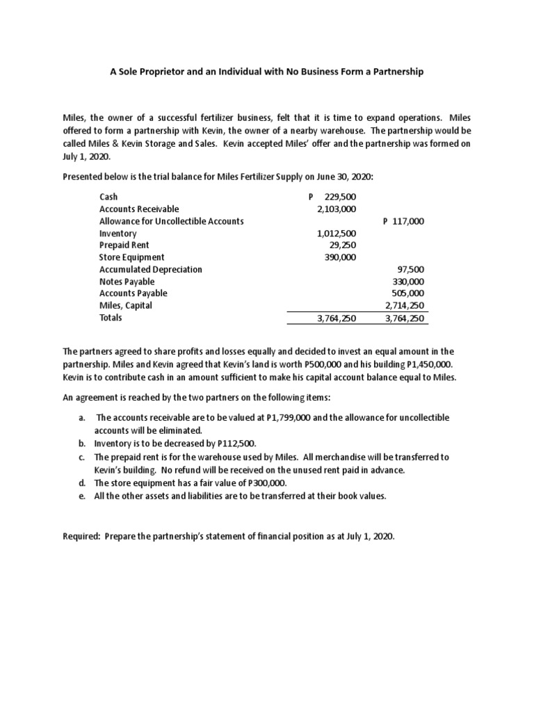 Partnership Financial Position Statement | PDF
