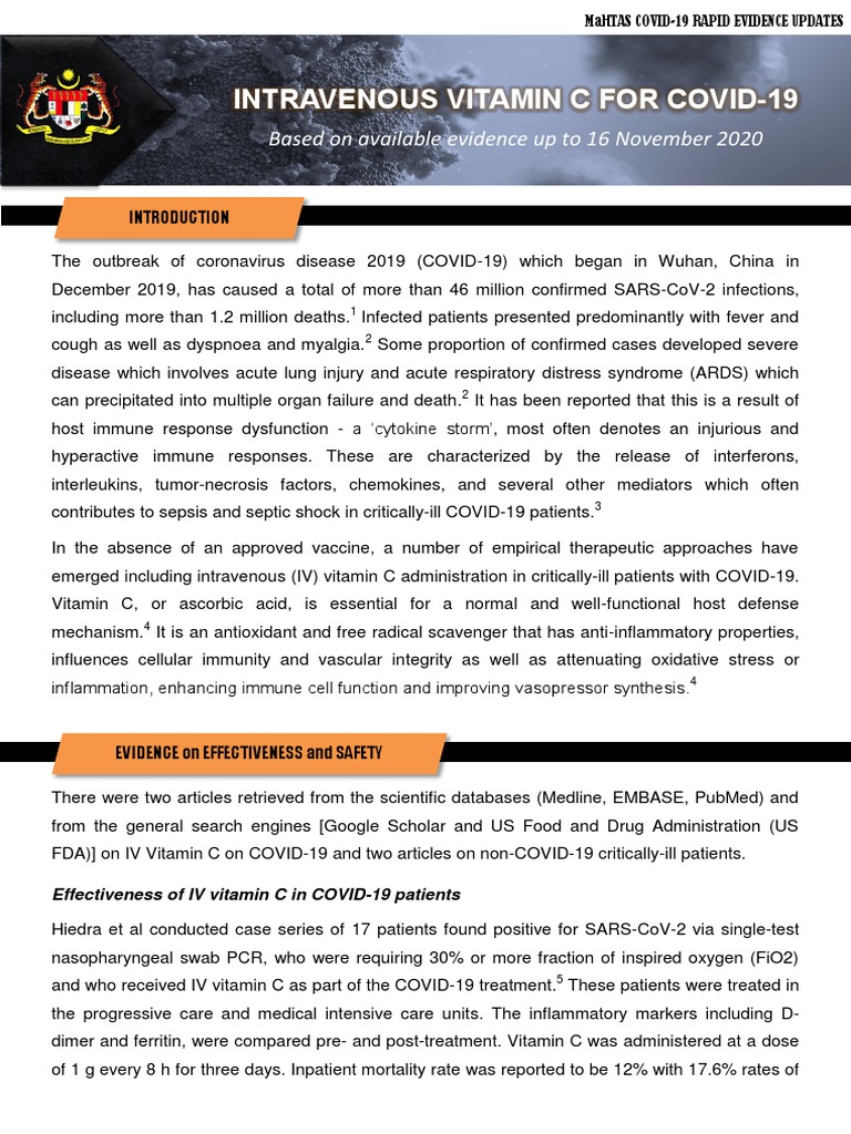 12 Intravenous Vitamin C For Covid19 Editted PDF Sepsis Vitamin C