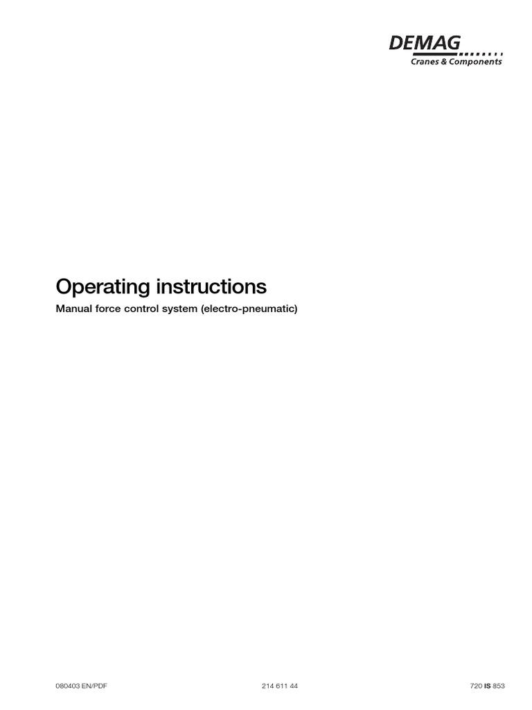 Manual Force Control System Operating Manual | PDF | Safety | Switch
