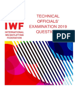 IWF To Exam 2019 Questions
