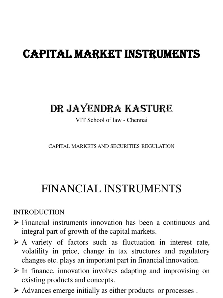 Instruments-Capital Markets | PDF | Stocks | Derivative (Finance)