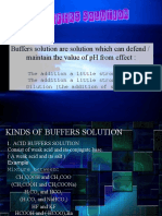 Buffers Solution Are Solution Which Can Defend / Maintain The Value of PH From Effect