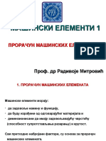 ME 1 - IV Smena - 3. Trece Predavanje - Proracun Masinskih Elemenata 2020