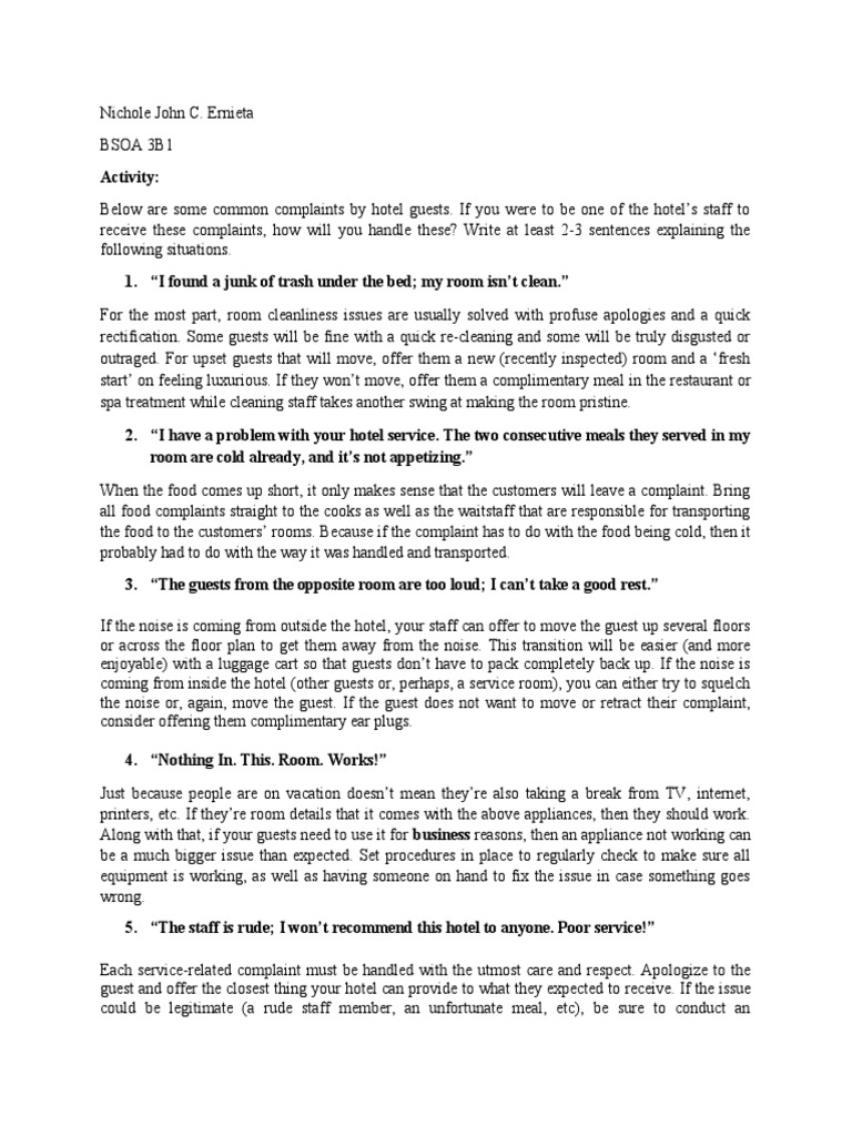 Front Office Activity Lesson 4 PDF