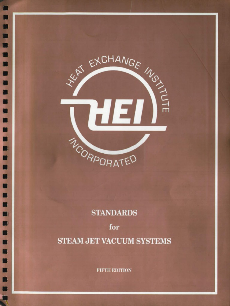 Standards For Steam Jet Vacuum Systems (5E) Heat Exchanger Institute