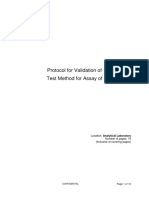 Protocol For Validation of Test Method For Assay of