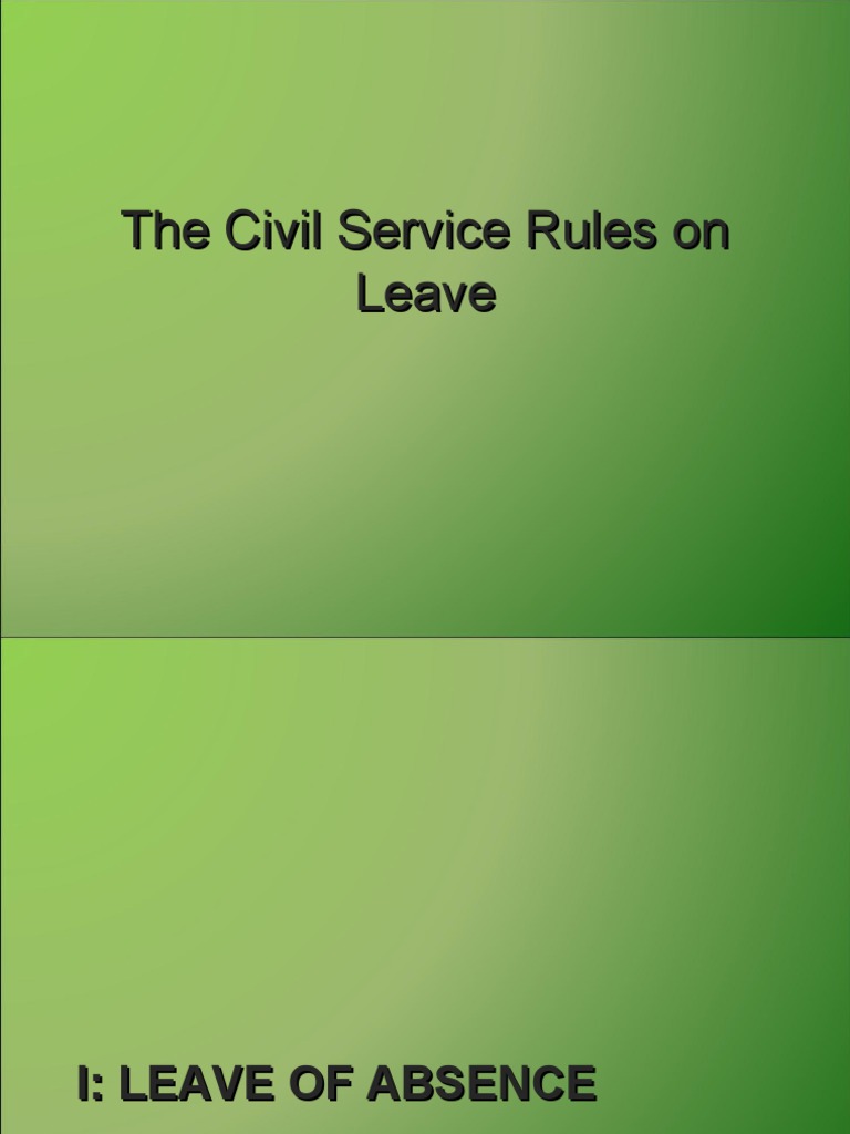 The Civil Service Rules On Leave PDF Parental Leave Marriage
