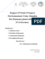 Rapport D'Etude D'Impact Environnement: Usine Almaden Des Panneaux Photovoltaïque D'Al Hoceima