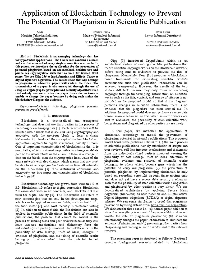 Application of Blockchain Technology | PDF | Cryptography | Cryptocurrency