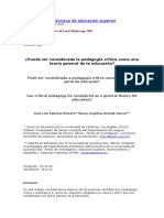 Pedagogía Crítica-Justificación de Ser Teoría General de La Educación-Revista