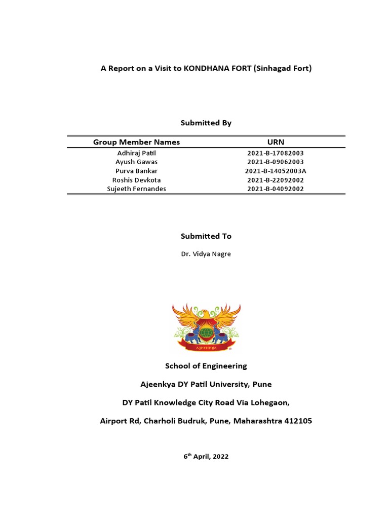 Kondhana Fort Report | PDF