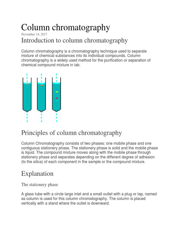 Column Chromatography PDF Chromatography Elution