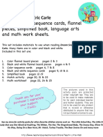 Activity Pack: Sequence Cards, Flannel Pieces, Simplified Book, Language Arts and Math Work Sheets