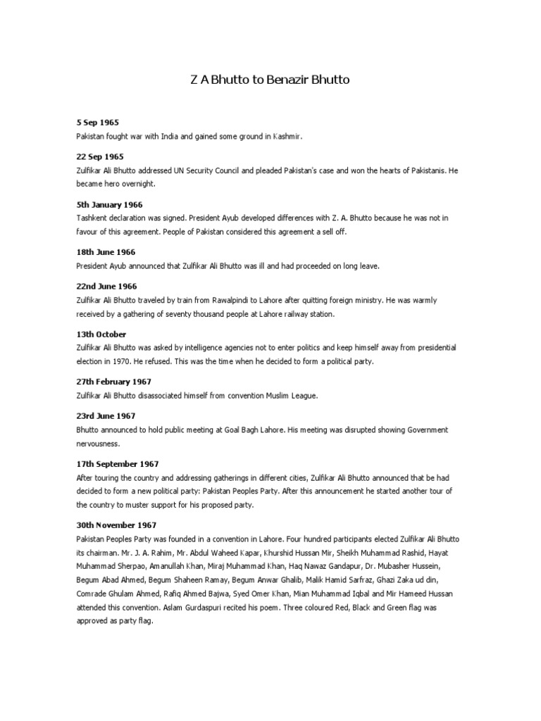 Zulfikar Ali Bhutto's Political Rise | PDF | Pakistan Peoples Party ...
