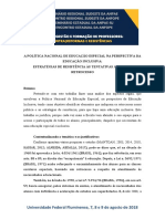 A Politica Nacional de Educação Especial Na Perspectiva Da Educação Inclusiva