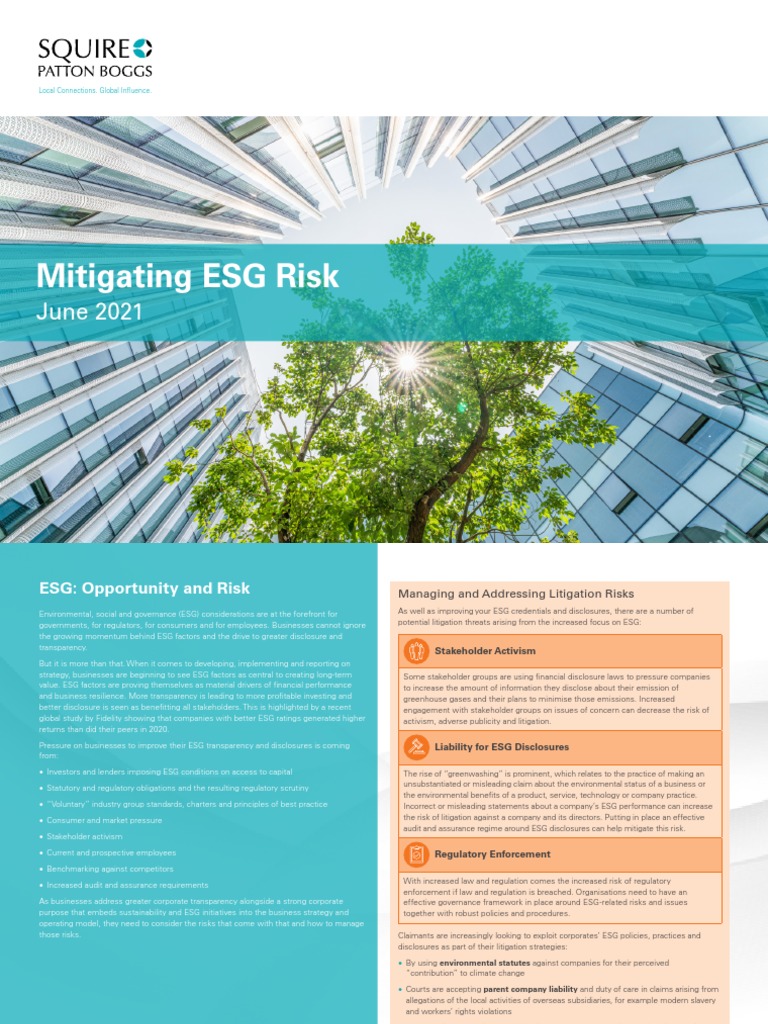 Managing ESG Risk and Compliance | PDF | Business | Finance & Money ...