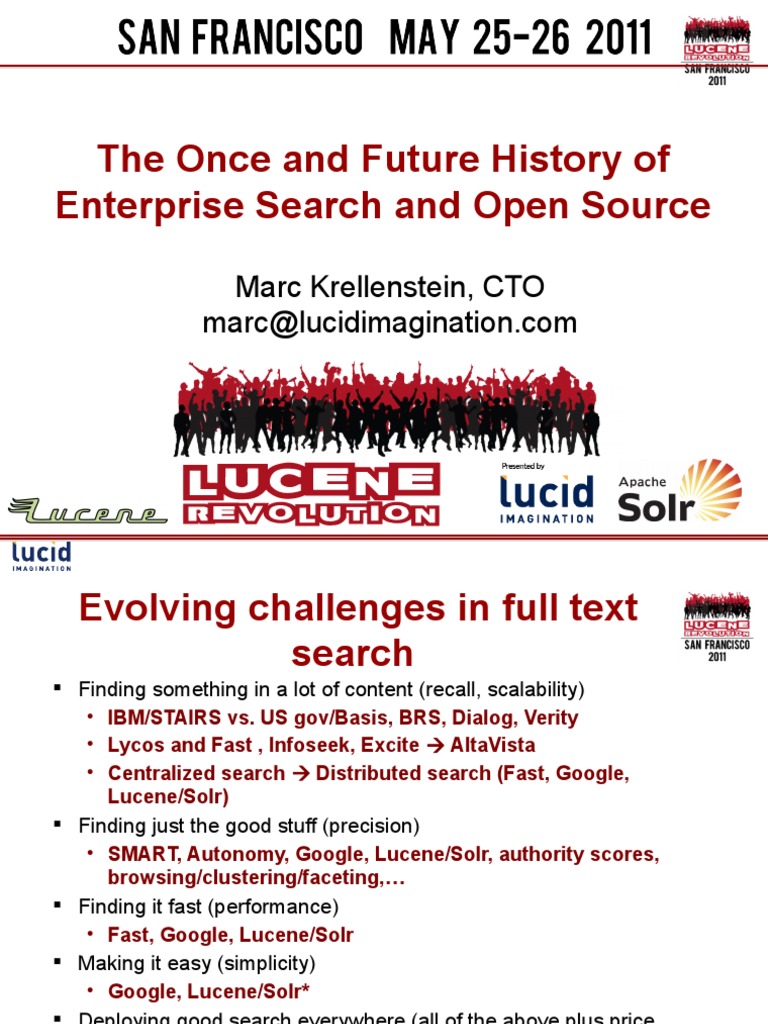Evolution of Enterprise Search & Open Source | PDF | Business | Apache Solr