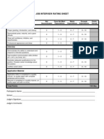 Job Interview Rating Sheet