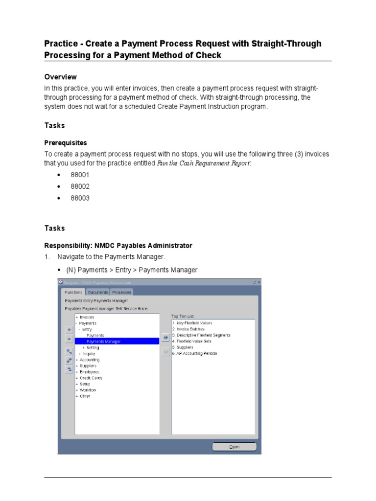 Create Check Payment Process Request | PDF | Payments | Business