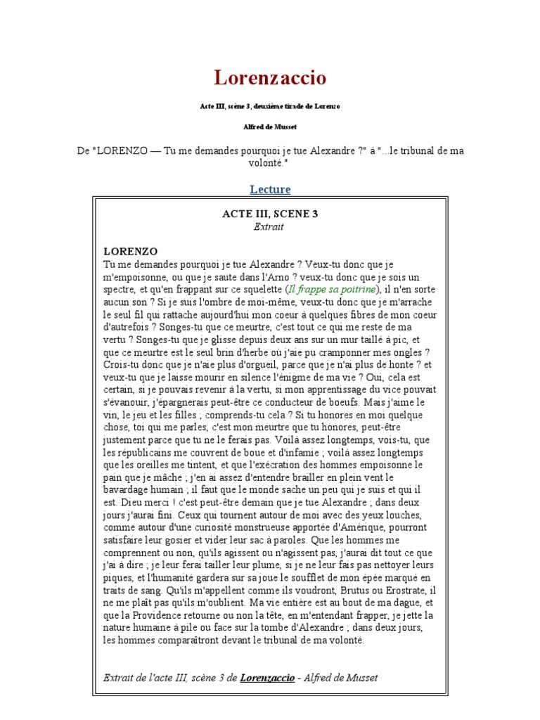 Lorenzaccio Acte III, Scène 3 PDF