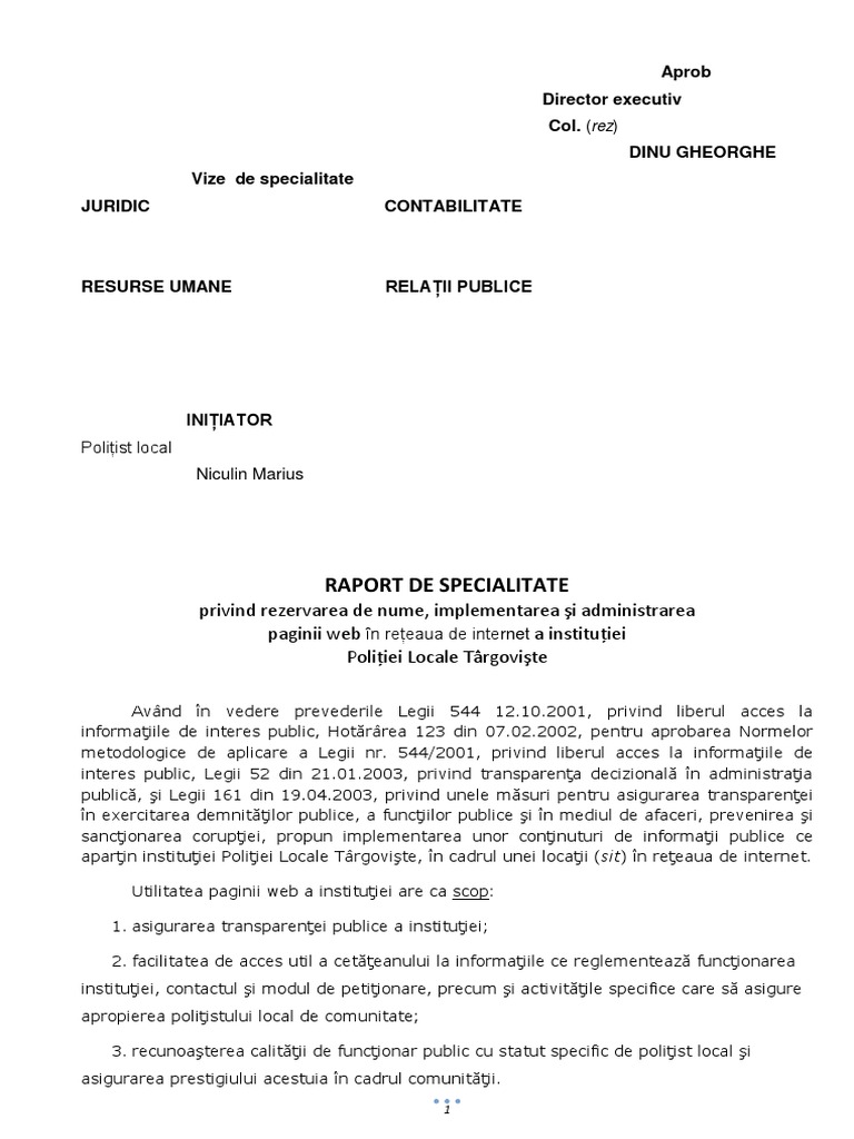 Raport Specialitate Sit 2 PDF