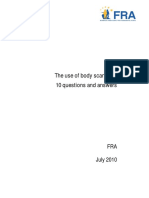 The Use of Body Scanners: 10 Questions and Answers: FRA July 2010