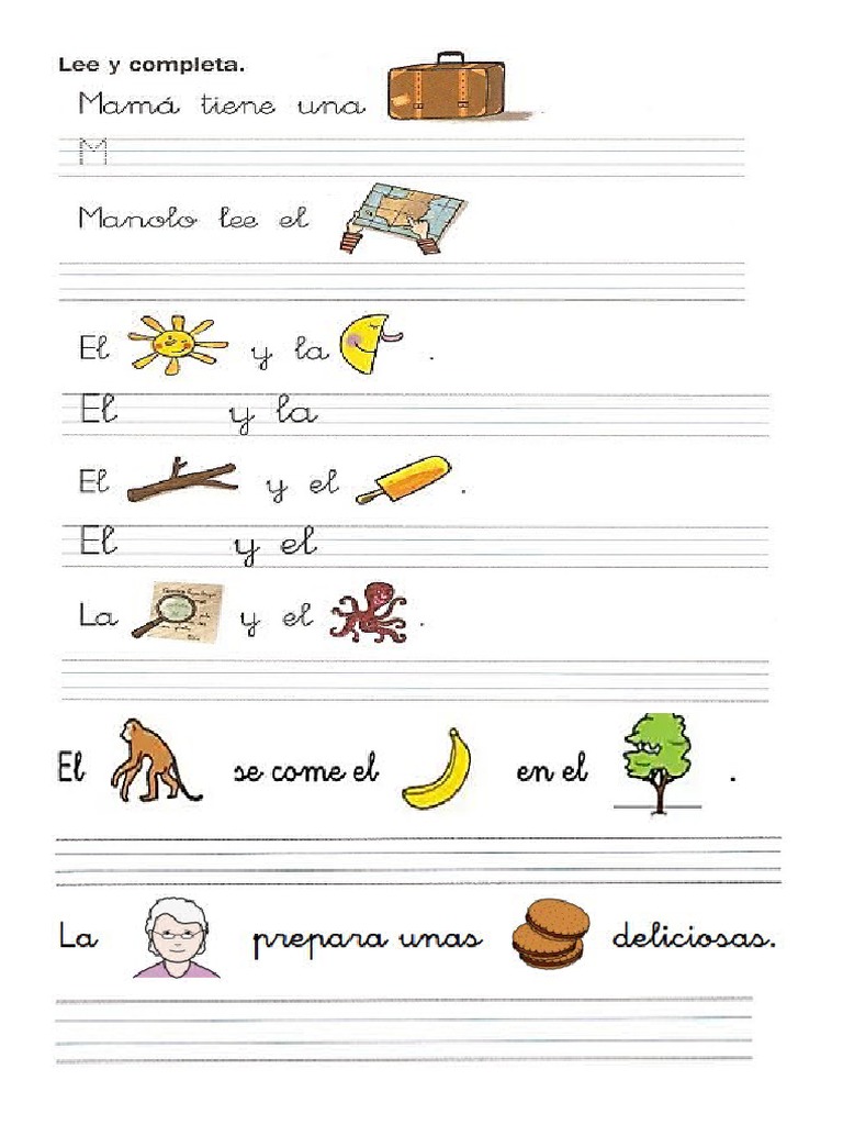 Oraciones Con Pictogramas | PDF