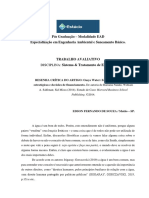 Sistema e Tratamento de Efluentes - Trabalho Avaliativo - Edson F Souza