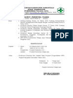 Surat Perintah Tugas: Pemerintah Kabupaten Gorontalo Dinas Kesehatan Puskesmas Talaga Jaya