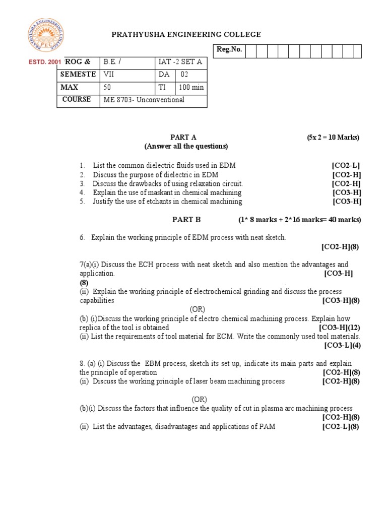UCMP IAT2 SET A With Co Descargar Gratis PDF Machining Electricity