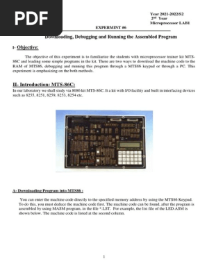 MTS-86C Microprocessor Programming Guide | PDF