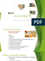 Unit 2: HEALTH: Habla Sobre Problemas de Salud y Estilos de Vida