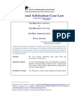 Italy VS Cuba Ad Hoc Arbitration Document Example