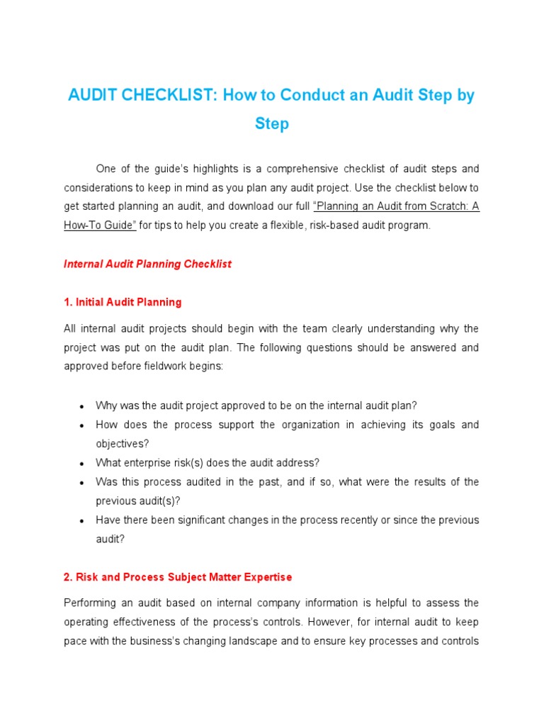 Audit Checklist | PDF | Business