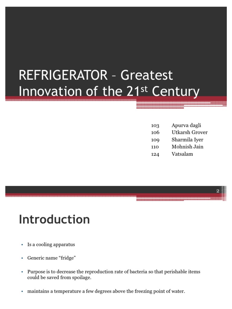 REFRIGERATOR Greatest Innovation of The 21st Century PDF
