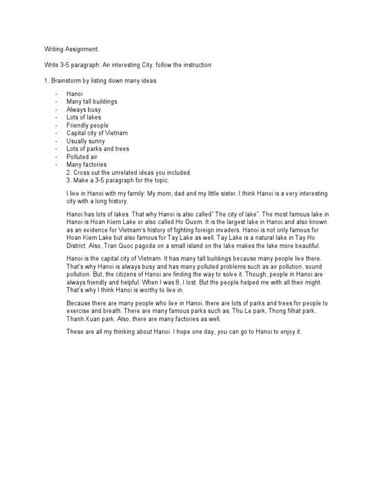 Writing and Speaking Assignment | PDF