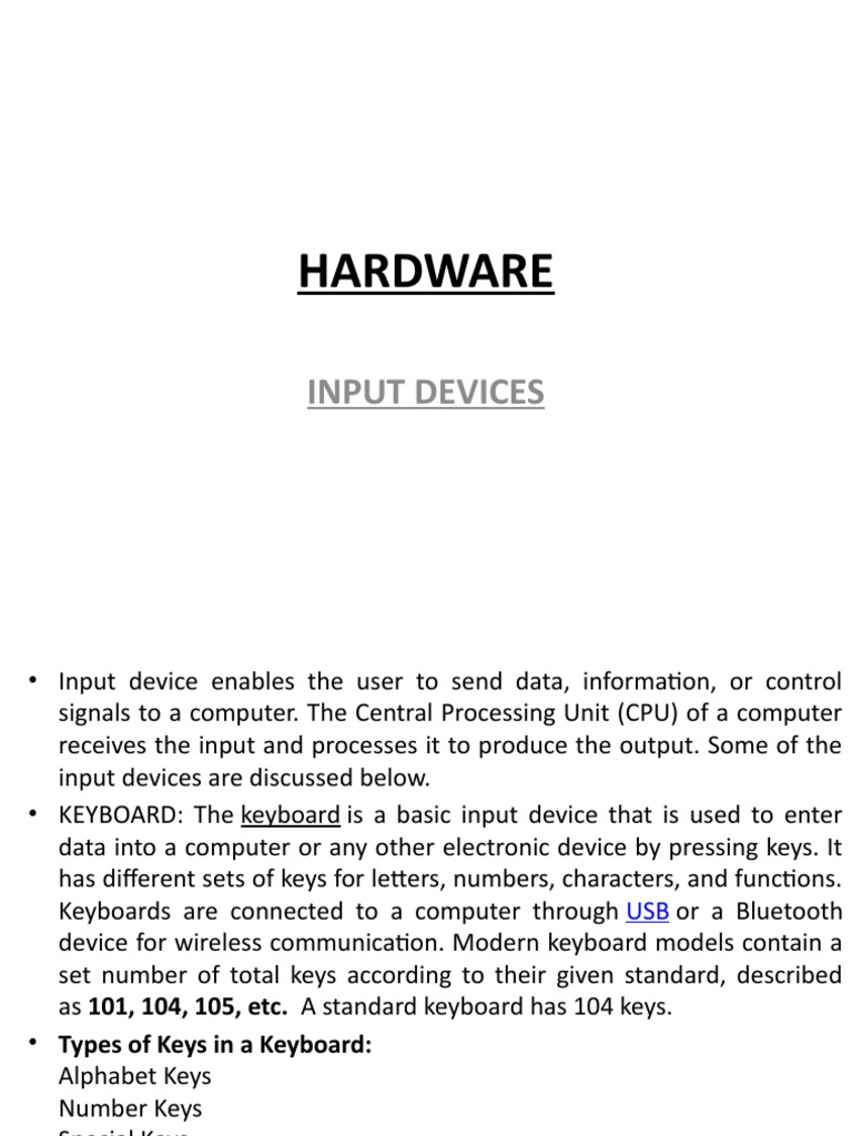 An InDepth Look at Computer Hardware Input and Output Devices PDF