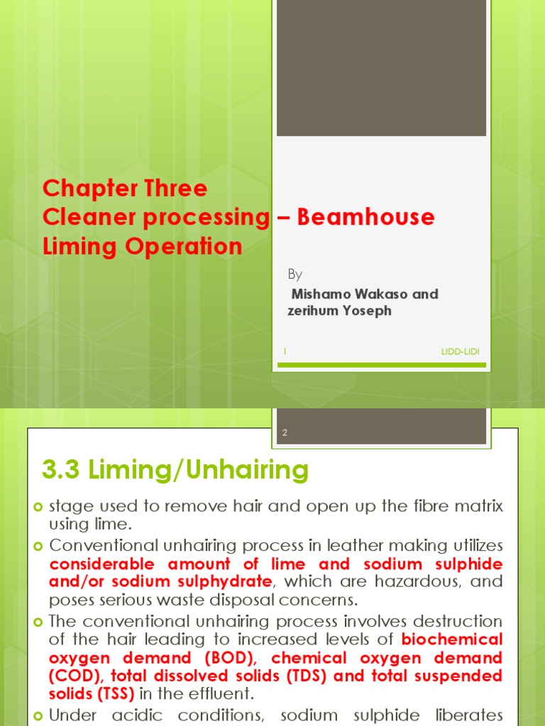 Chapter Three Cleaner Processing - Beamhouse Liming | PDF